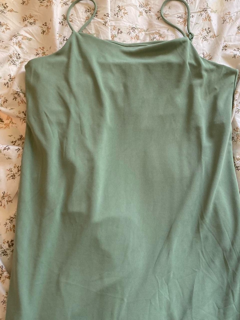 sage green slip dress